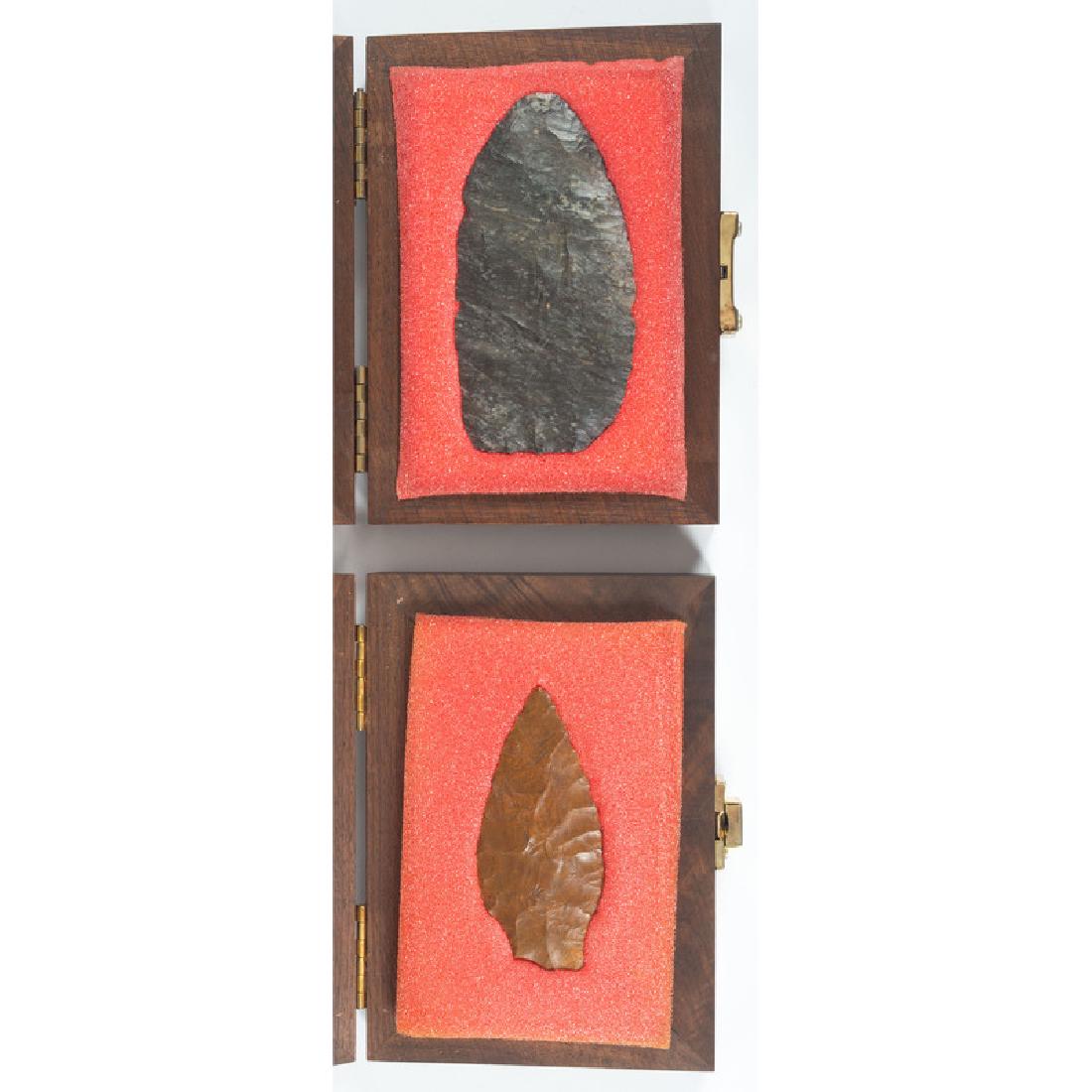 Two Flint Blades,: Two Flint Blades, From the Collection of Jon Anspaugh, Wapakoneta, Ohio Archaic Period, 8000-500 B.C. lot of 2, longest 5 in. One made from Coshocton flint.
