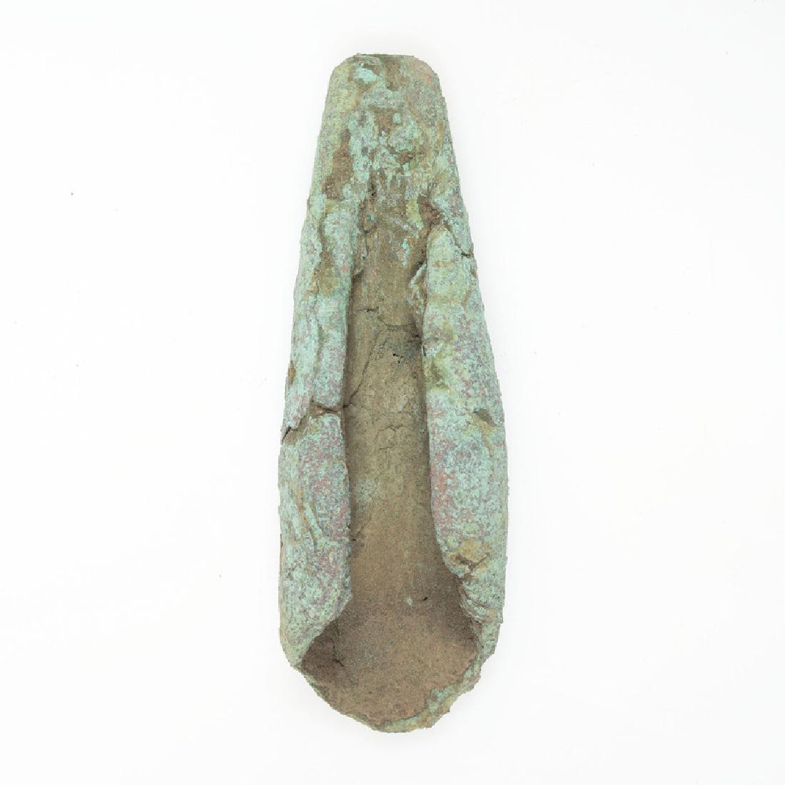 A Heavy Old Copper Culture Socketed Chisel: From the Collection of Roger "Buzzy" Mussatti, Michigan Old Copper Culture, 7000-3000 B.C. Gogebic County, Michigan length 3.5 in.