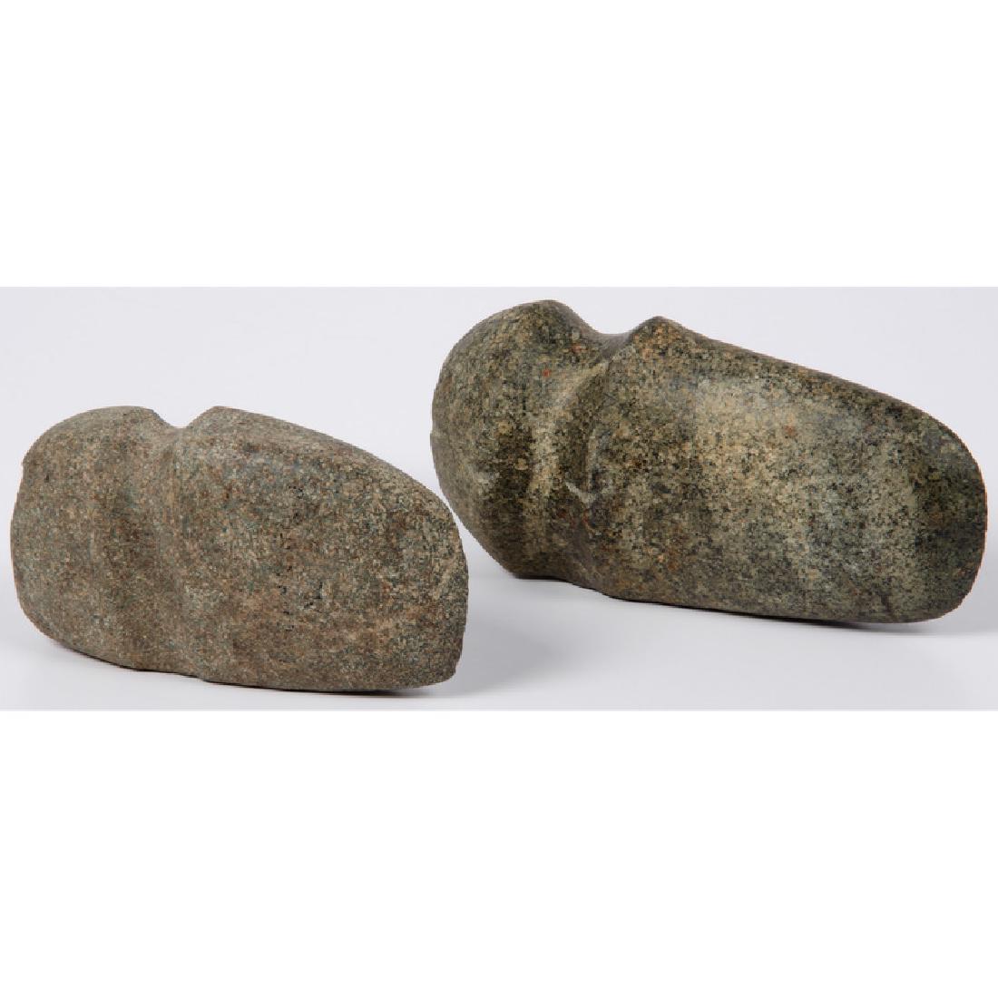 Two Three Quarter Grooved Axes: From the Collection of Cameron Parks, Garrett, Indiana Late Archaic Period, 4000-1000 B.C. Defiance, Ohio [one] lot of 2, longest 6.5 in.
