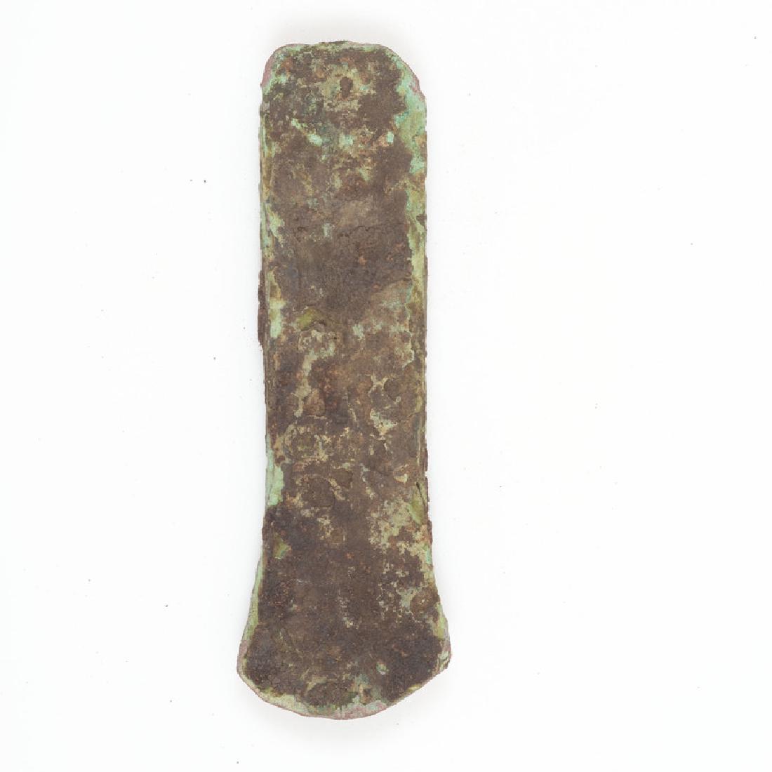 A Hopewell Copper Celt: From the Collection of Roger "Buzzy" Mussatti, Michigan Hopewell Culture, Middle Woodland Period, 200 B.C. - A.D. 400 Keweenaw County, Michigan length 4.5 in.