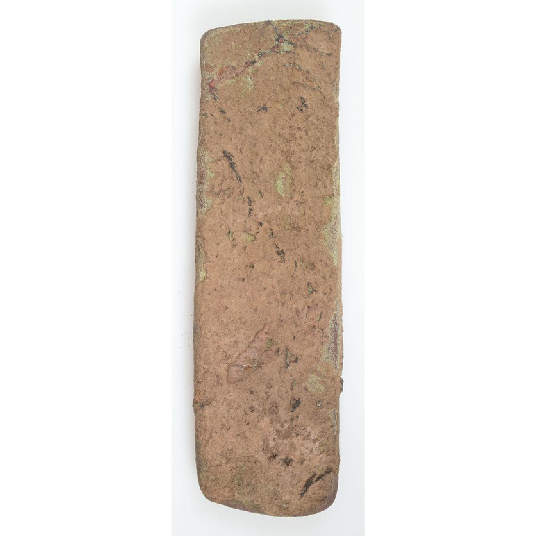 A Hopewell Copper Celt: From the Collection of Roger "Buzzy" Mussatti, Michigan Hopewell Culture, Middle Woodland Period, 200 B.C. - A.D. 400 Keweenaw County, Michigan length 3.5 in.
