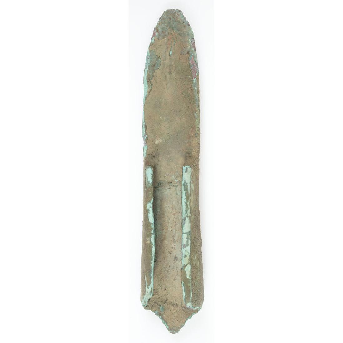 An Old Copper Culture Socketed Heavy Gouge: From the Collection of Roger "Buzzy" Mussatti, Michigan Old Copper Culture, 7000-3000 B.C. Gogebic County, Michigan length 5.75 in.