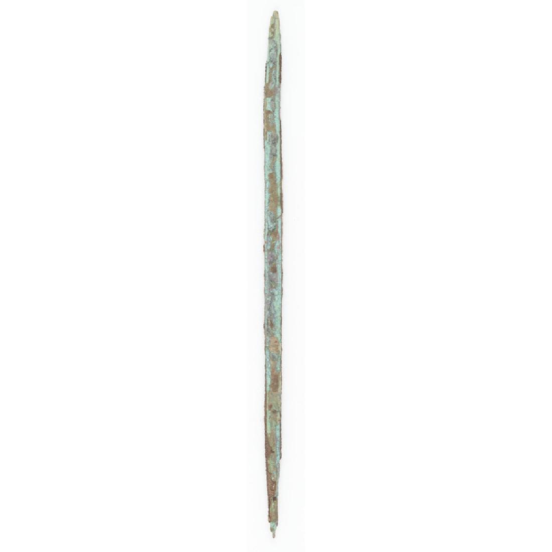 A Large Old Copper Culture Awl / Pin: From the Collection of Roger "Buzzy" Mussatti, Michigan Old Copper Culture, 7000-3000 B.C. Oneida County, Wisconsin length 9.75 in.