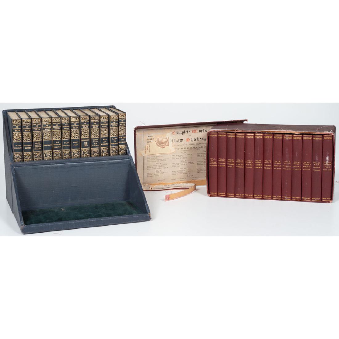 The Complete Plays of George Bernard Shaw and William: Each set in original box; larger box ht. 7.5, wd. 9, dp. 9 in.