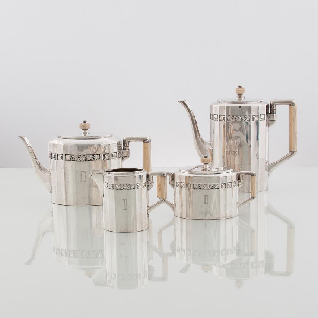 Bremer Silberwarenfabrik .800 Silver Coffee and Tea Set: Bremer Silberwarenfabrik .800 Silver Coffee and Tea Set German, early 20th century. A four-piece .800 silver coffee and tea set by Bremer Silberwarenfabrik, including a coffee pot, teapot, creamer, an