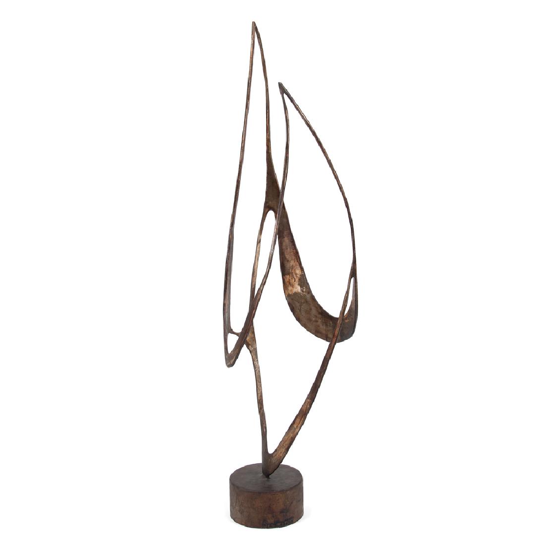 Fred Schmidt (American, 20th Century) Metal Sculpture: Fred Schmidt (American, 20th Century) Metal Sculpture Untitled Abstract 20th century signed on base ht. 56.5, wd. 15, dp. 16 in.