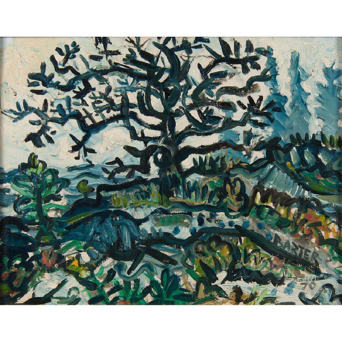 Philip Barter (American, b. 1939) Oil on Canvas Board: Philip Barter (American, b. 1939) Oil on Canvas Board Forest Scene 1970 signed and dated '70 l.r. framed 15.5 x 19.5 in. (sight), 23.25 x 27 in. (frame)