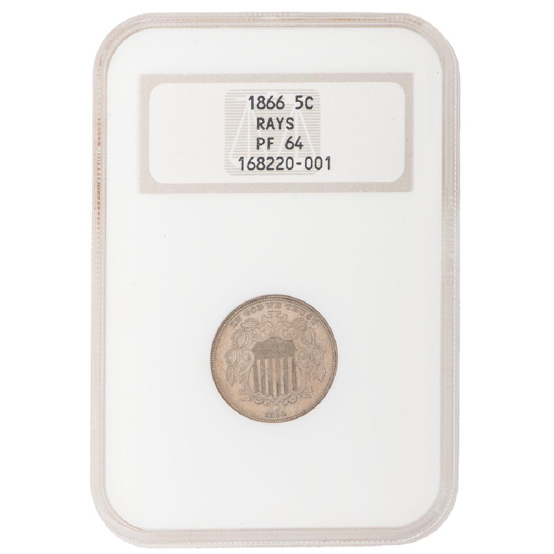 United States Shield Nickel 1866, NGC PF64 (1 of 2)