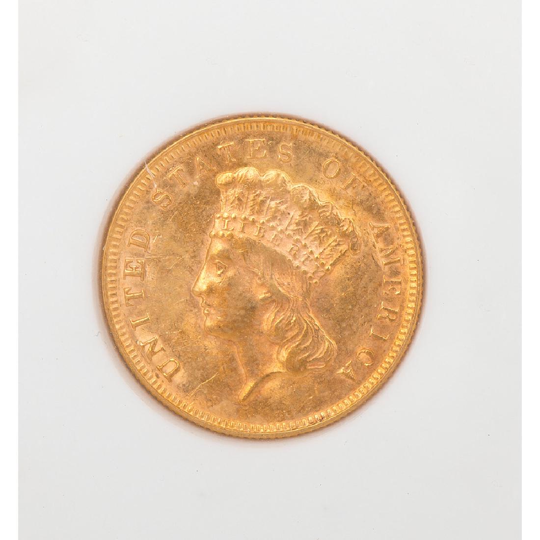 United States $3 Gold Indian Princess Head 1878 (1 of 2)