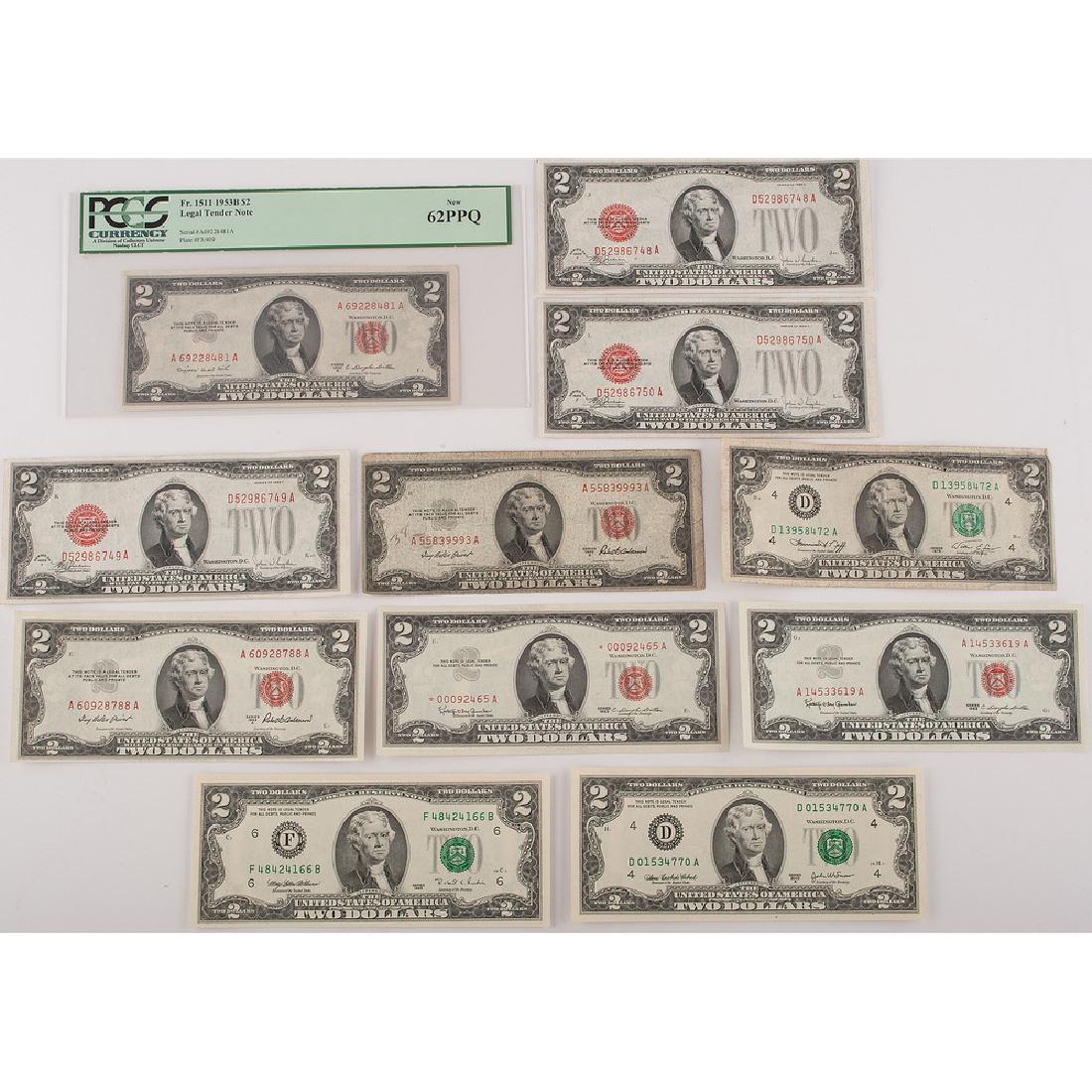 United States $2 Bills, Lot of Eleven (1 of 2)