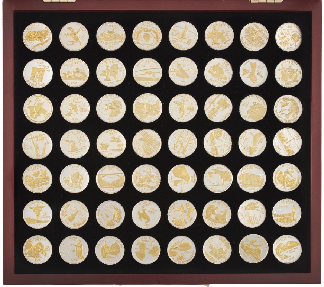 Gold and Silver Highlighted U.S. State Quarters (1 of 2)