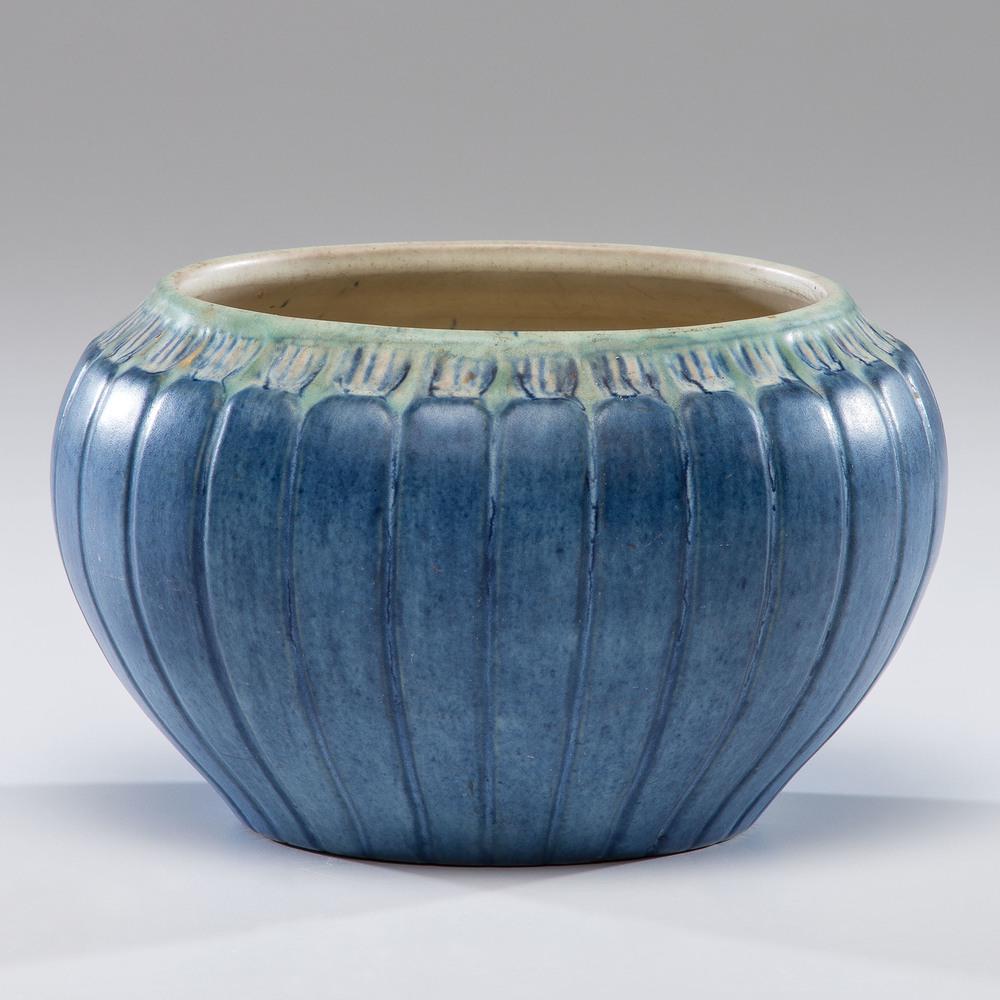 Newcomb College Pottery Bowl: American, 20th century. A Newcomb College incised and mat glaze bowl done in 1932 by Sadie Irvine. Marks include the Newcomb logo, date code TN 100, shape 67 and artist's mark SI and JH; ht. 3.75, dia