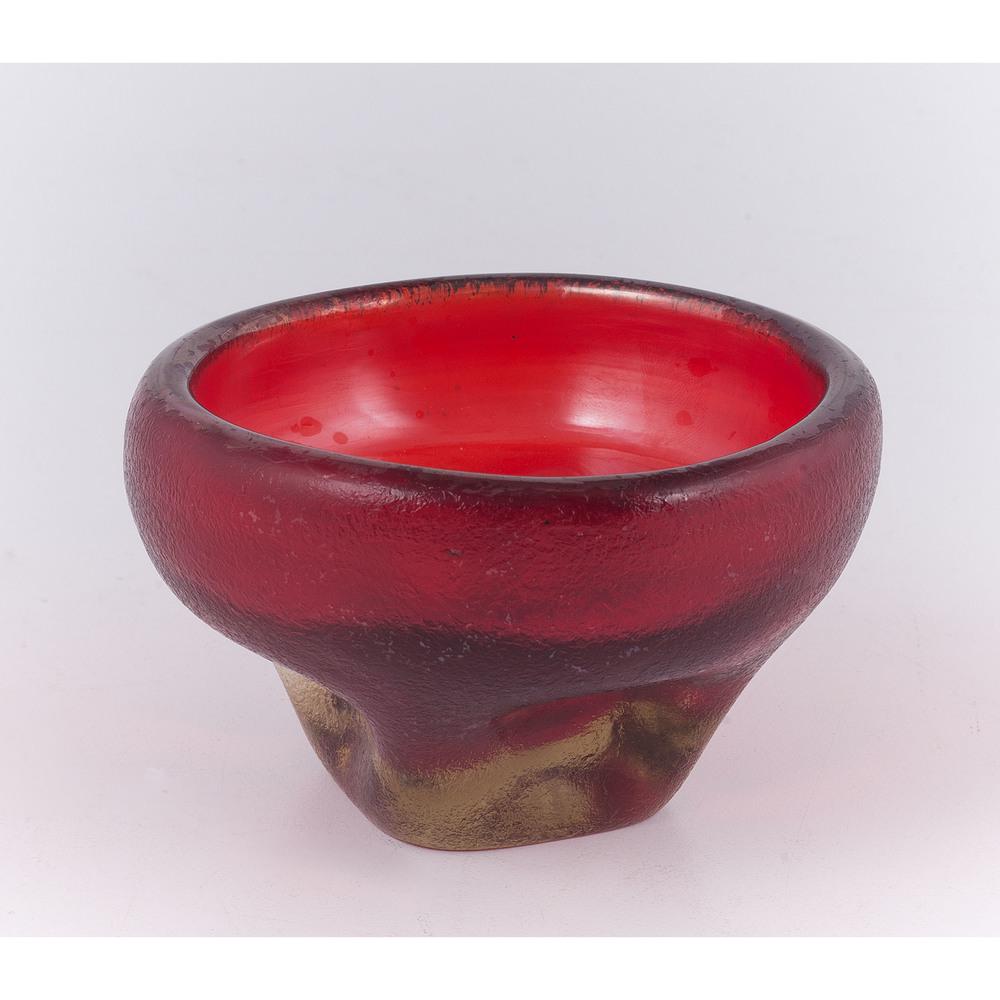 Murano Glass Bowl by Carlo Scarpa: Italian, 20th century. A red glass bowl designed by Carlo Scarpa for Murano, marked Venini / Murano / Made in Italy on underside; ht. 2.5, dia. 4 in.