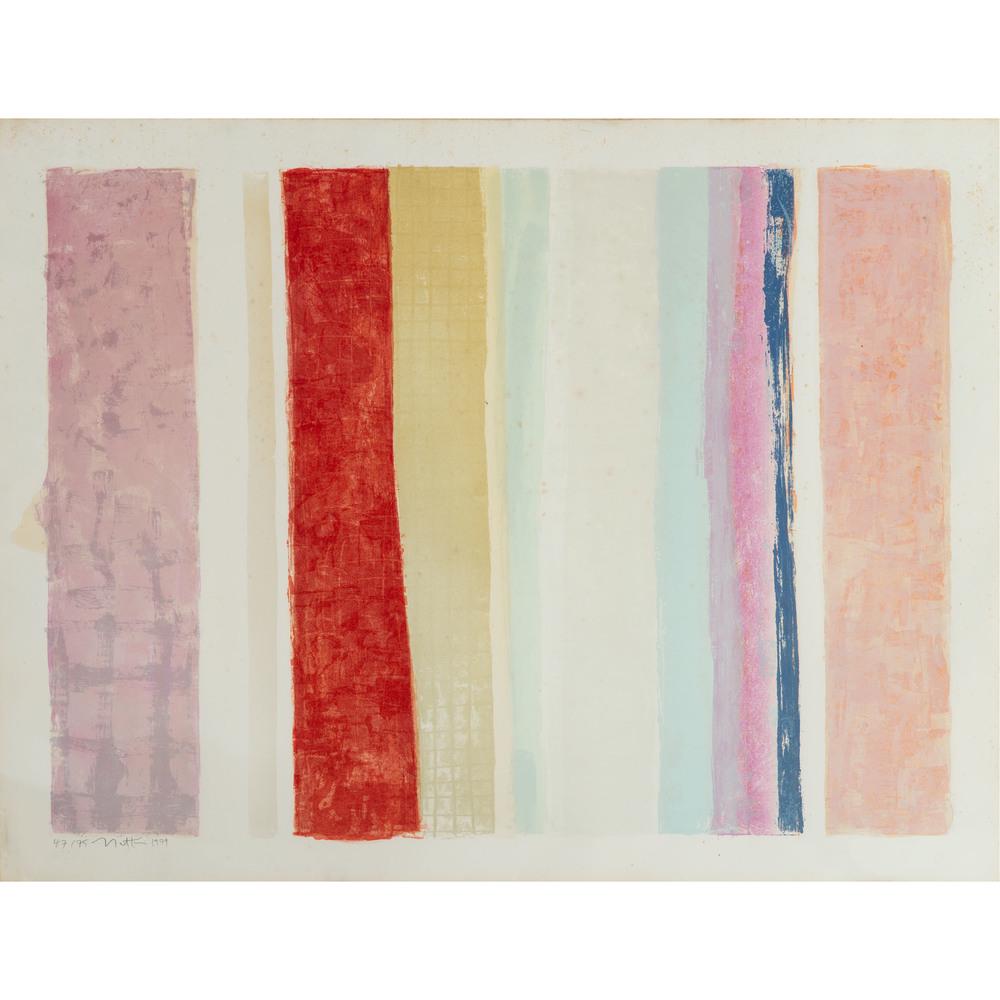 Robert Natkin (American, 1930-2010): Untitled color lithograph signed, dated and numbered 47/75 in pencil l.l. on Styria Studio embossed paper framed 30.25 x 39.75 in. (sheet) 33.5 x 43 in. (frame)