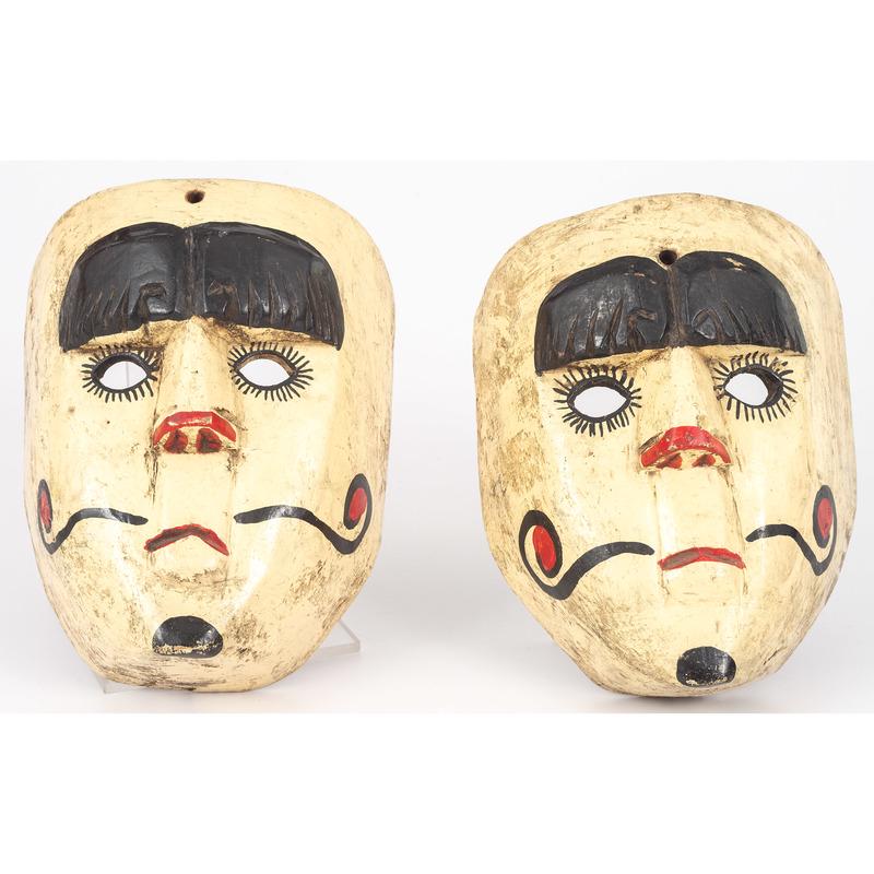 Painted Wood Carnival Masks (1 of 2)