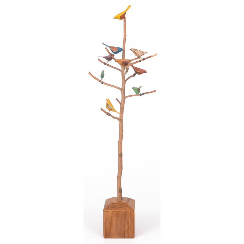 Folk Art Bird Tree, Signed Carlton (1 of 4)