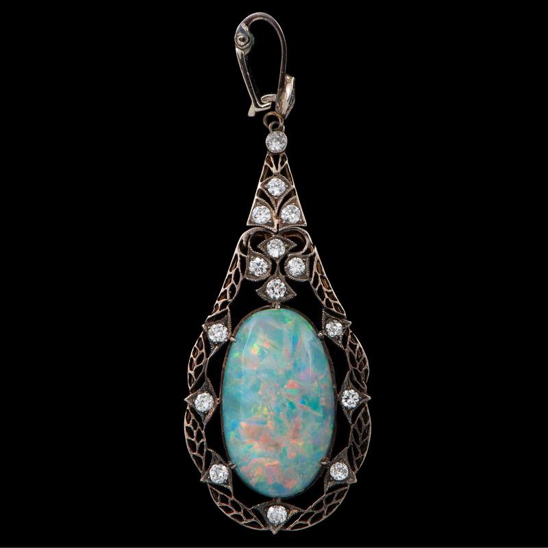 Silver Topped 14k Gold Opal Pendant (1 of 2)