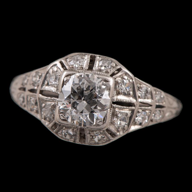 Platinum Art Deco Diamond Ring (1 of 1)