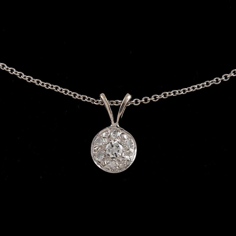 14k White Gold Diamond Pendant Necklace (1 of 3)