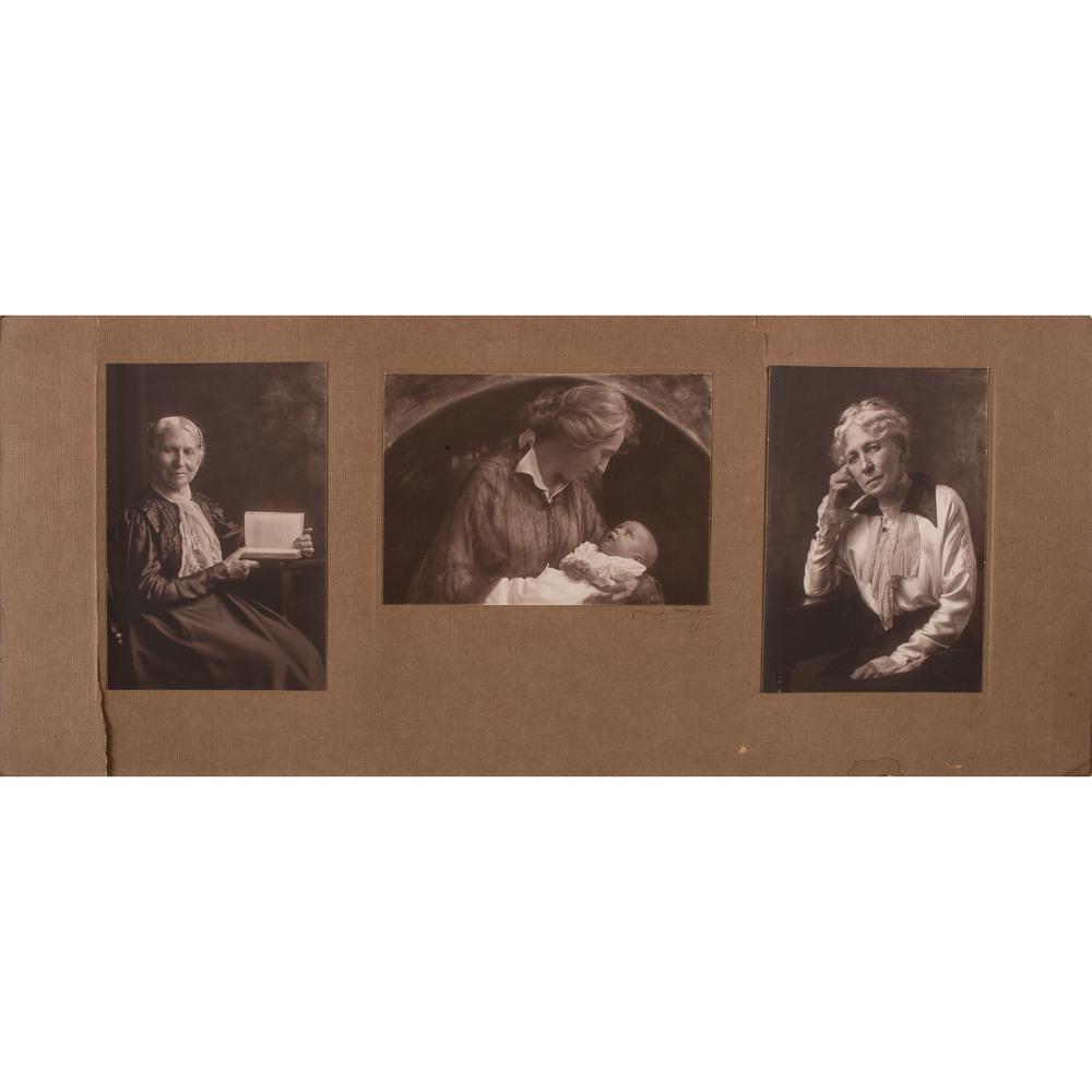 Photographic Portraits by Jane Reece: Photographic Portraits by Jane Reece Jane Reece (American, 1869-1931). Three portraits, unframed, mounted to paper board. Sitters identified as Alice Sheppard, Ruth Coffman and Sarah Marie Coffman, an