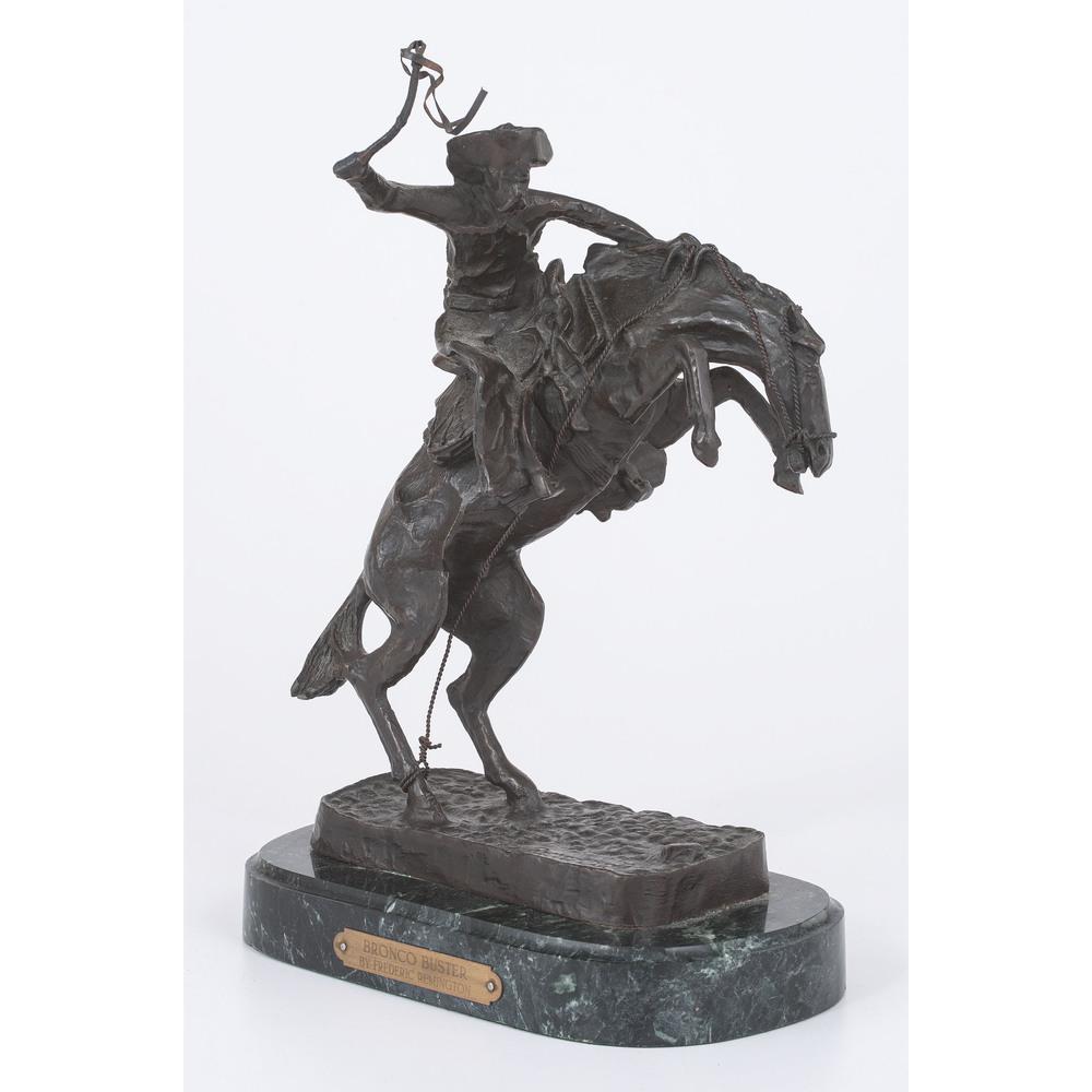 Peter Millar (20th century) Bronze after Remington: Peter Millar (20th century) Bronze after Remington American. A 1989 recast by Pete Millar, after Bronco Buster by Frederic Remington, on a marble base. Marked on bronze; ht. 12, wd. 8, dp. 5 in.
