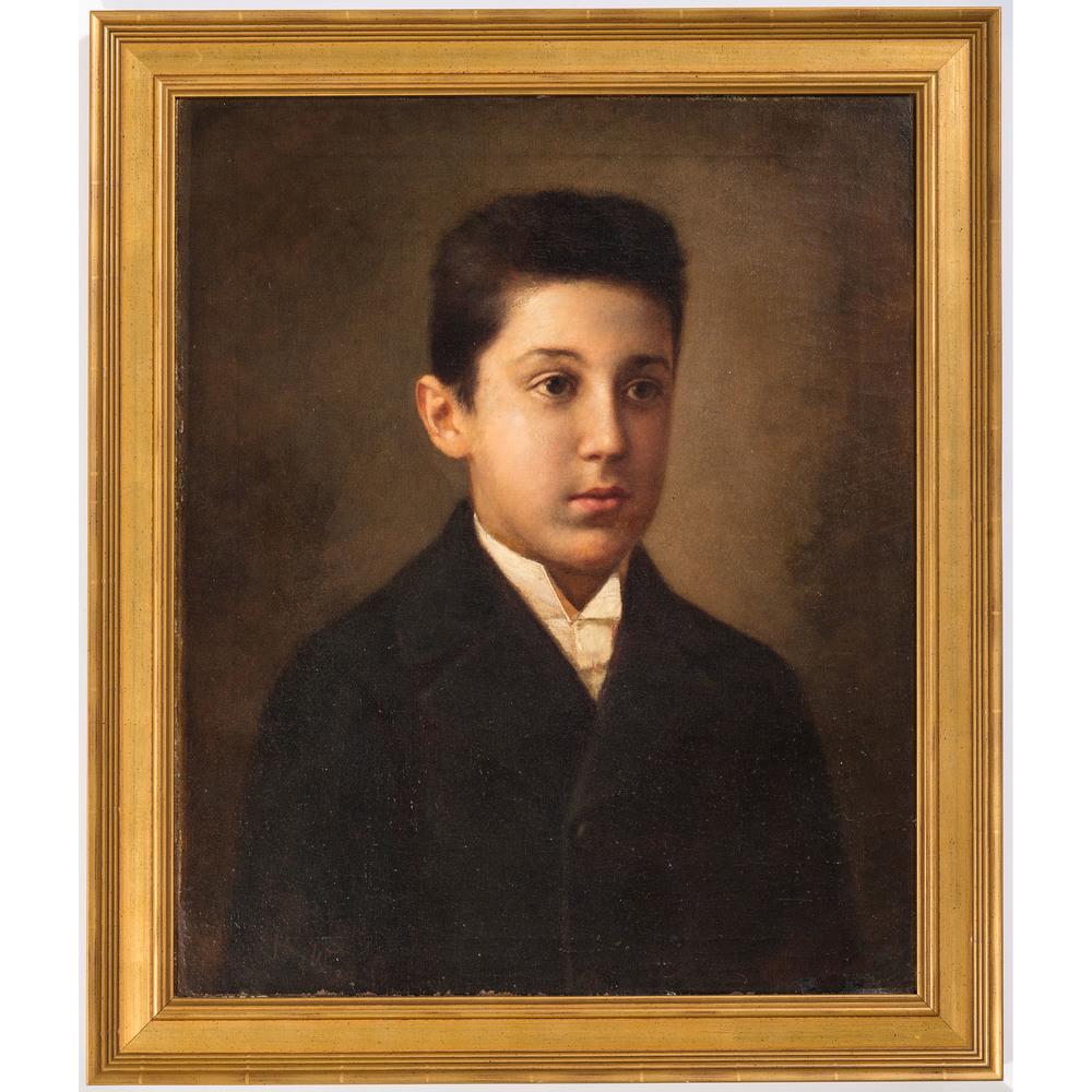 Franz Wiesenthal (Hungarian, 1856-1938): Franz Wiesenthal (Hungarian, 1856-1938) Portrait of a Boy oil on canvas signed l.l. framed 22.5 x 18.5 in. (sight) 26.75 x 22.75 in. (frame)