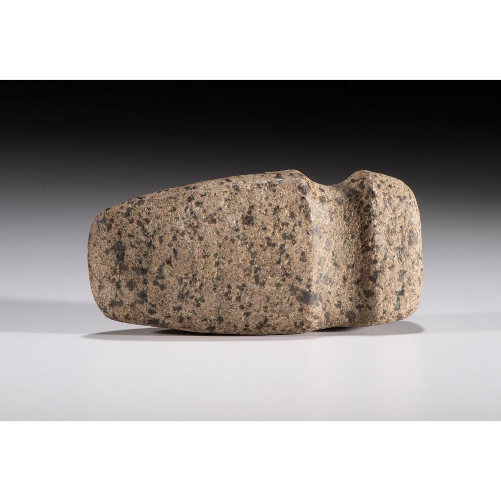 A Granite 3/4 Groove Axe, Length 5-1/2 in.: Late Archaic Period, 4000-1000 B.C. Hillsdale County, Michigan length 5-1/2 in. Collection History John Waldinger, Michigan Karl G. Parchert, Dearborn, Michigan