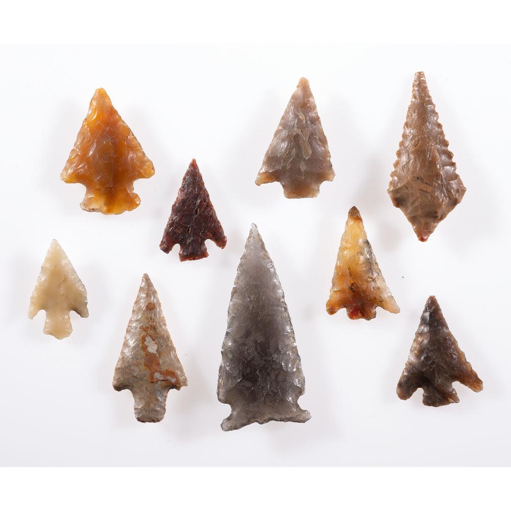 A Frame of Oregon Gem Points, Longest 1-3/4 in.: Protohistoric, A.D. 1500-1650 Oregon lot of 9, longest 1-3/4 in. Collection History Karl G. Parchert, Dearborn, Michigan