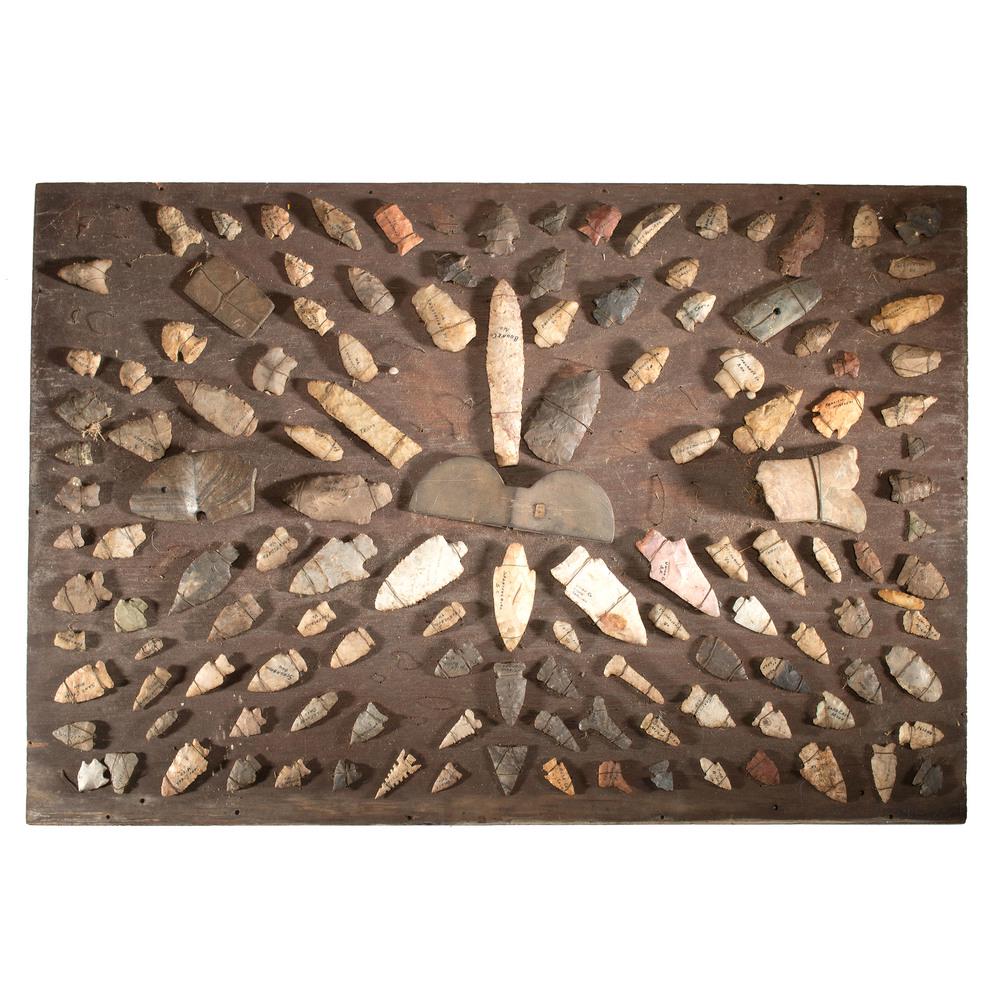 A Collection of Mounted Artifacts, Longest 6-1/4 in.: Archaic - Woodland Period, 8000 B.C. - A.D. 1200 lot of 564, longest 6-1/4 in. Collection History Karl G. Parchert, Dearborn, Michigan