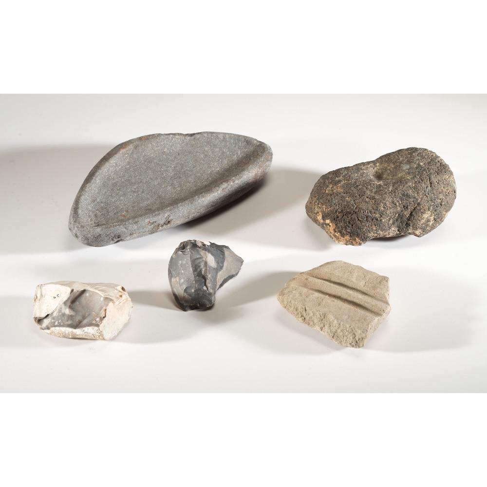A Collection of Miscellaneous Artifacts, Longest 8-5/8: Archaic - Woodland Period, 8000 B.C. - A.D. 1200 lot of 27, longest 8-5/8 in. Collection History Karl G. Parchert, Dearborn, Michigan
