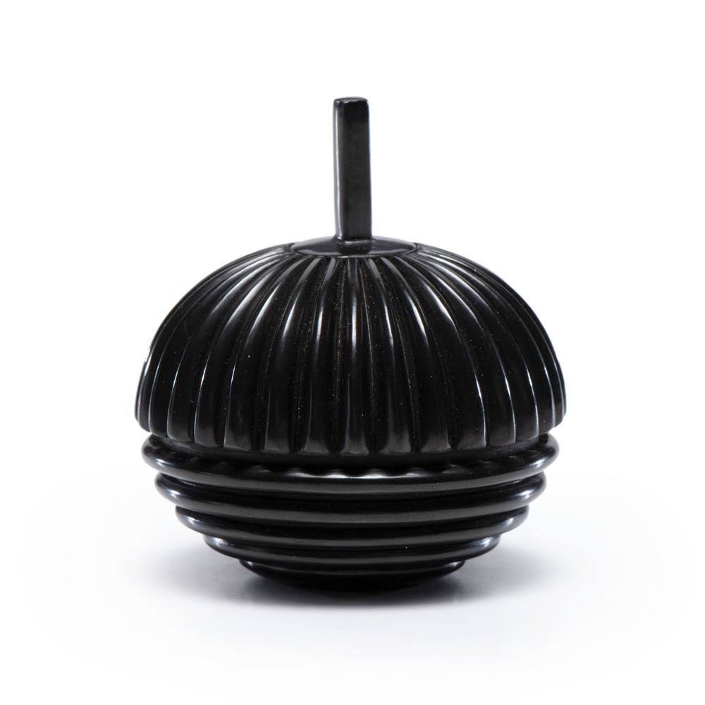 Nancy Youngblood (Santa Clara, b. 1955) Miniature: Nancy Youngblood (Santa Clara, b. 1955) Miniature Ribbed Jar with Lid miniature jar with horizontal and vertical ribs; signed and dated on base, overall height 2.75 in. x diameter 2.25 in. 1984