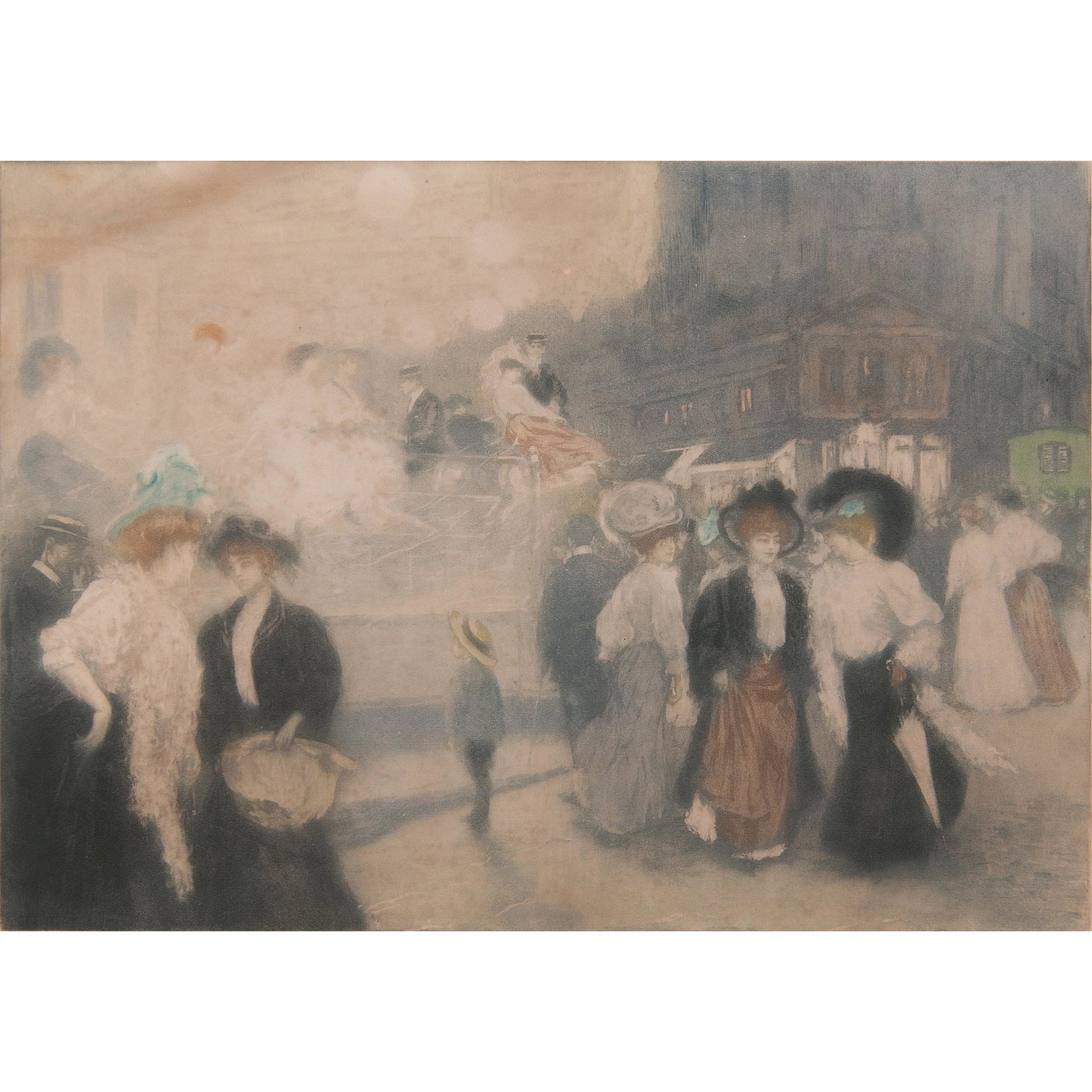 Manuel Robbe (French, 1872-1976): Manuel Robbe (French, 1872-1976) Le Menage (The Merry-Go-Round) aquatint 1905 signed in pencil l.r. numbered 1 l.l. framed 16.5 x 23 in. (image), 27.5 x 35.5 in. (frame)