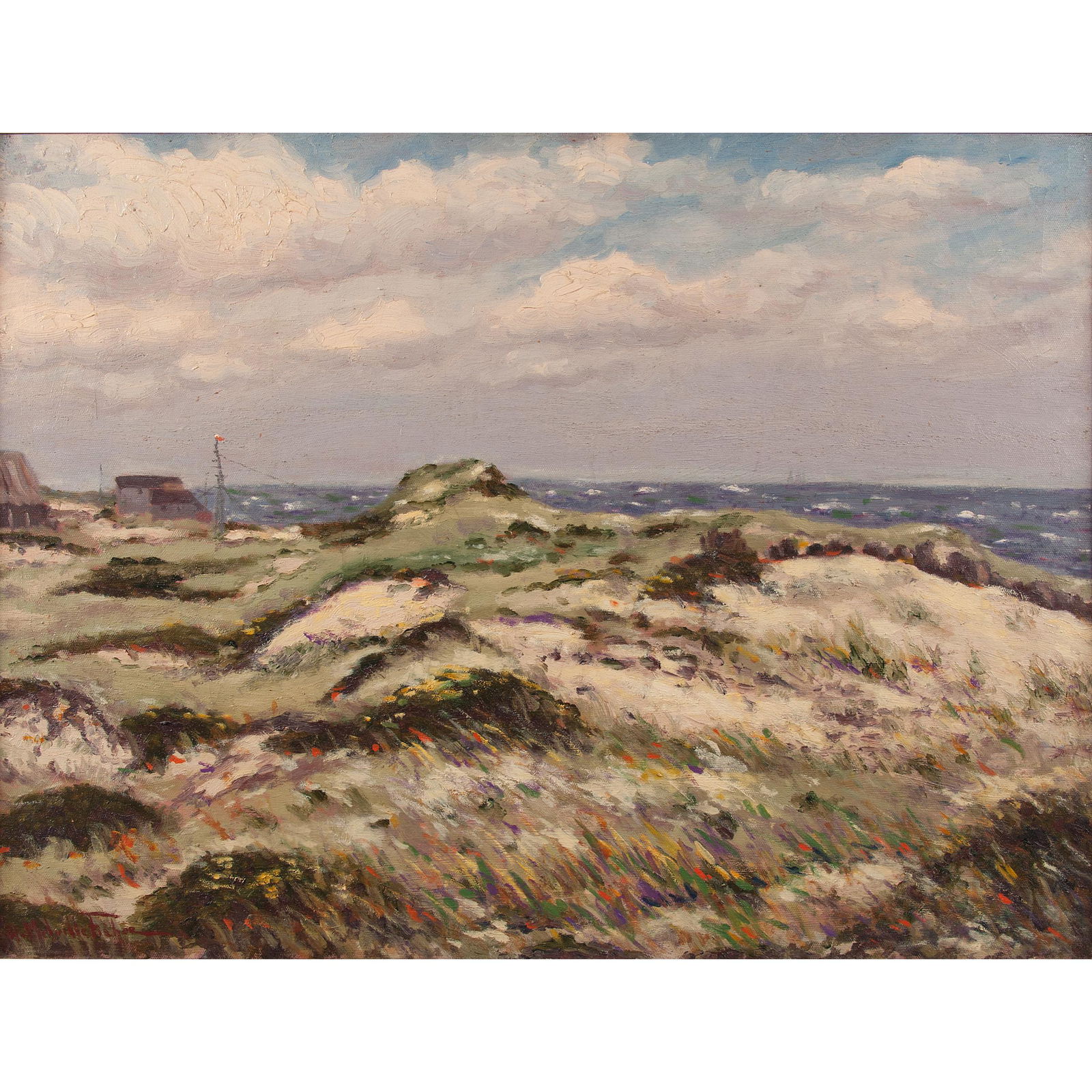 Hugo Melville Fisher (American, 1878-1946): Hugo Melville Fisher (American, 1878-1946) Dunes on the Ocean oil on canvas signed l.l. framed 29.75 x 39.75 in. (sight) 38.5 x 48.25 in. (frame)