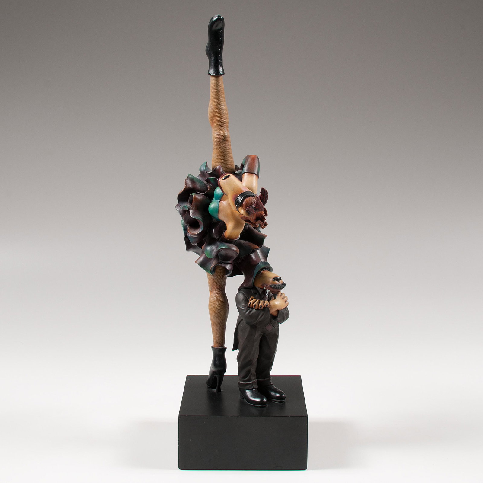 Markus Pierson (American, b. 1961): Markus Pierson (American, b. 1961) The Dancer and the Censor wood 2004 signed on base numbered 54/95 on base ht. 24.5, wd. 11, dp. 7 in.