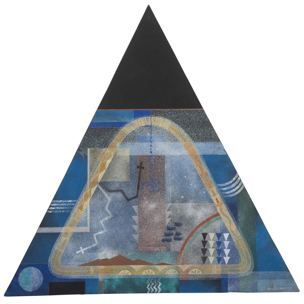 Joe Ben Jr. (Dine, b. 1958) Painting: Joe Ben Jr. (Dine, b. 1958) Painting Songs of the Day Clouds signed lower right 28.5 x 28.5 in. n.d.