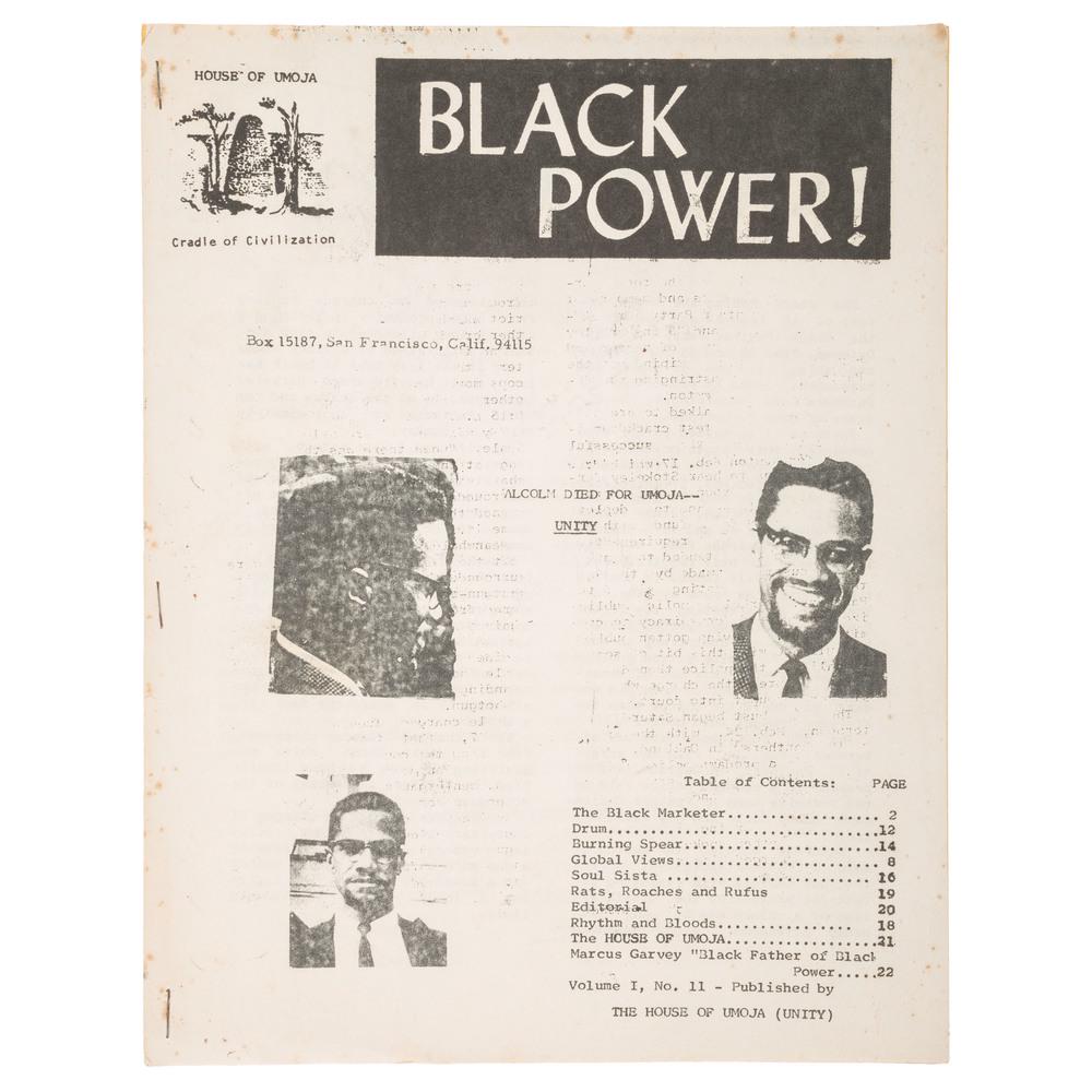 Black Power! Magazine, Vol. I, No. 11, 1968: Black Power! Magazine, Vol. I, No. 11, 1968 Black Power! San Francisco: House of Umoja (Unity). 1968 Vo. 1, No. 11. Folio (216 x 280 mm), staple bound mimeographed magazine, [22] p. A single issue of 