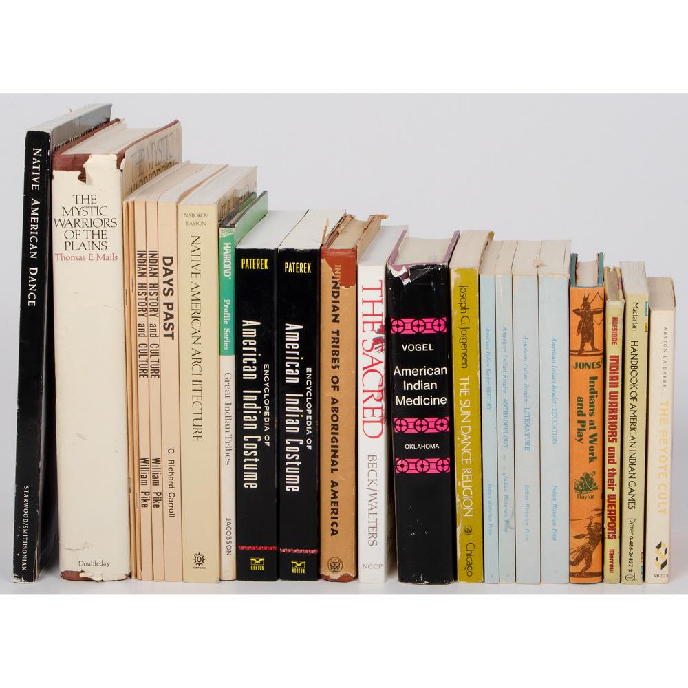 [Cultural Studies] Books on American Indian Dance,: lot of 23, includes: Beck, Peggy V., and Anna L. Walters. The Sacred: Ways of Knowledge, Sources of Life. 1988 Brookens, Carol J. Workbook for Native American Cultures. 1974 Brookens, Carol J. Wo