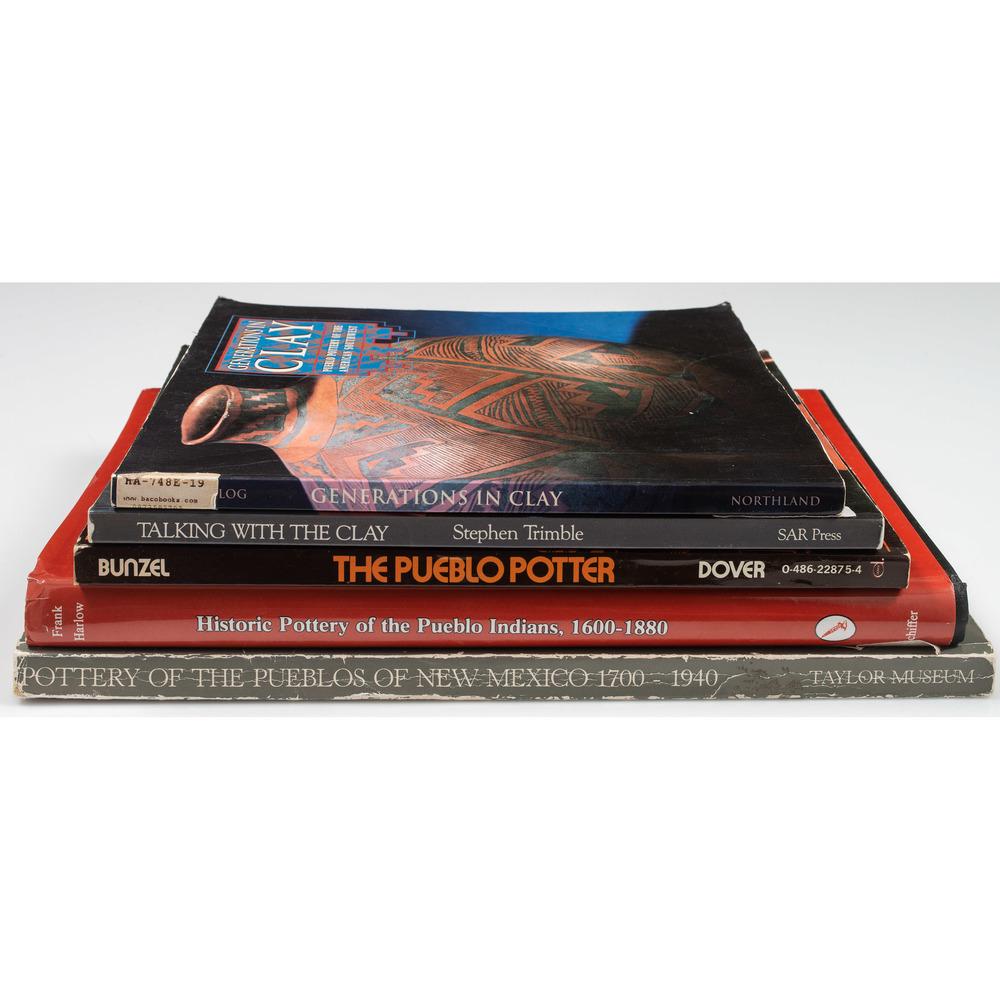 [Southwest] Array of Books on Pueblo Pottery: lot of 5, includes: Batkin, Jonathan. Pottery of the Pueblos of New Mexico: 1700-1940. Colorado Springs, CO: Colorado Springs Fine Arts Center, 1987. Bunzel, Ruth L. The Pueblo Potter: A Study of