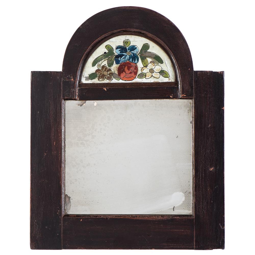 A New York Federal Courting Mirror with Reverse-Painted: A New York Federal Courting Mirror with Reverse-Painted Tablet Otsego County, New York, 19th Century Height 14 x width 11 1/4 inches. Property from the Collection of Judith & Gary Gay, Morrow, Ohio