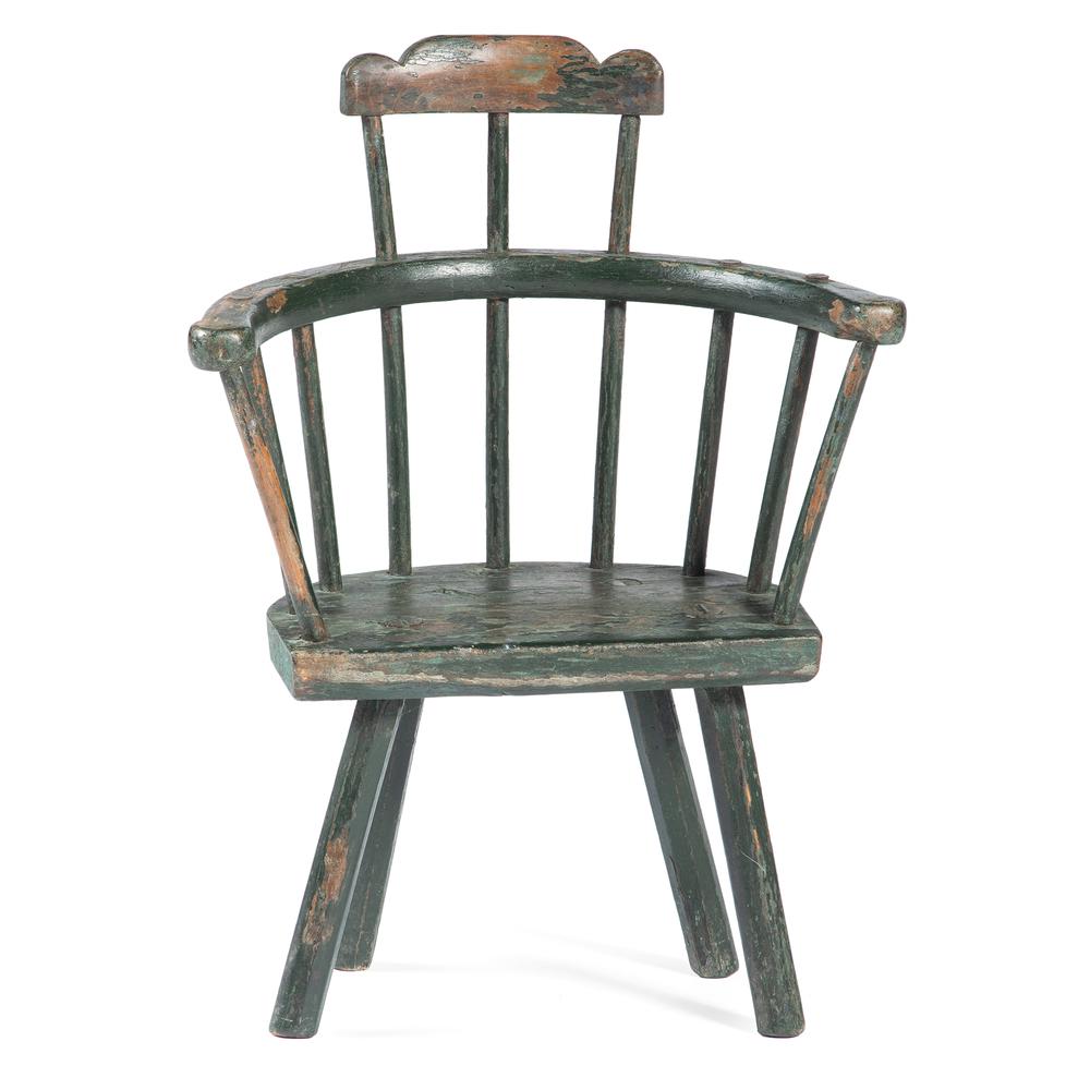 A Painted Child's Comb-Back Windsor Chair: A Painted Child's Comb-Back Windsor Chair 18th Century Height 23 1/2 inches. Provenance: Property from the Collection of Judith & Gary Gay, Morrow, Ohio