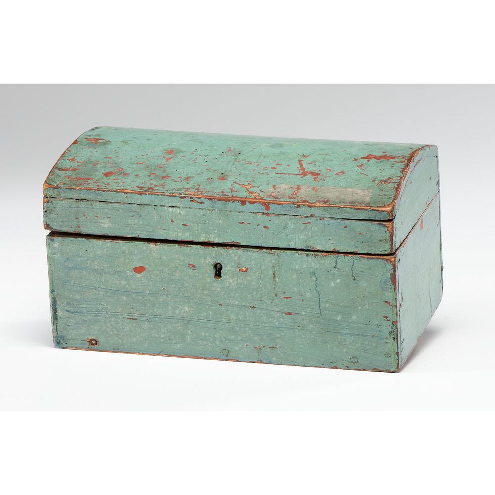 A Painted Domed Document Box: A Painted Domed Document Box 19th Century Height 5 x width 9 1/2 x depth 5 1/2 inches. Provenance: Property from the Collection of Judith & Gary Gay, Morrow, Ohio