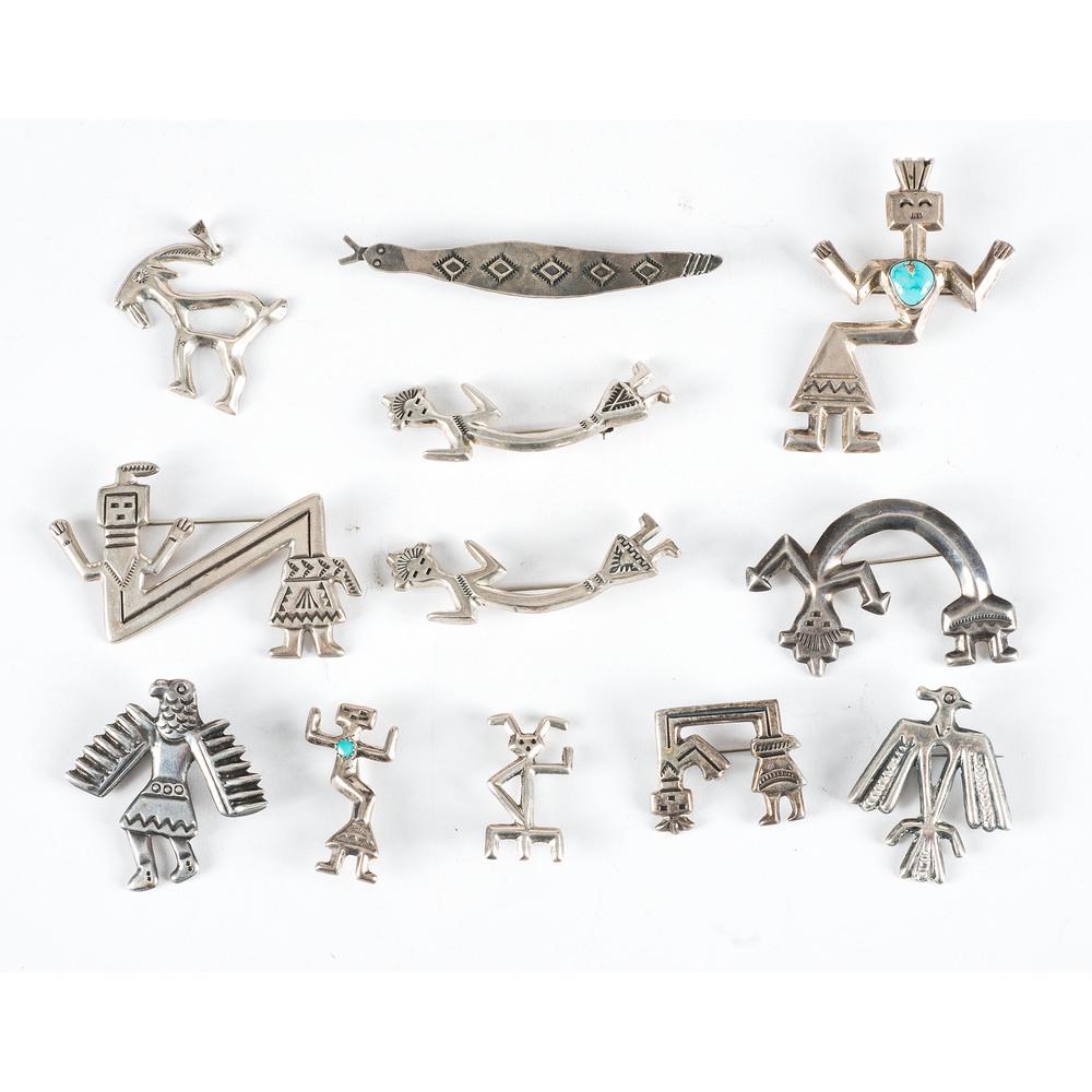 Navajo Silver Pins / Brooches AND Pendant (1 of 2)