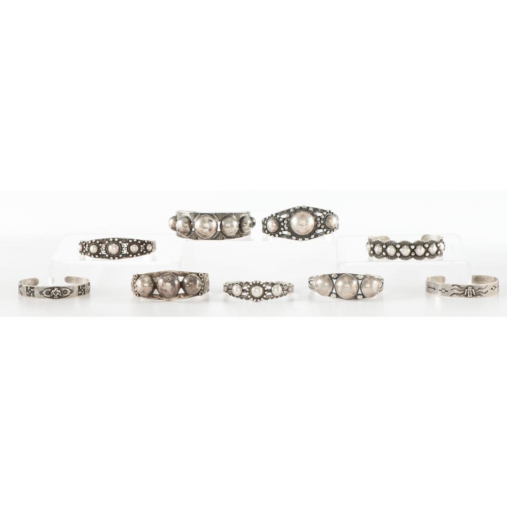 Fred Harvey Era Stamped Silver Cuff Bracelets (1 of 8)