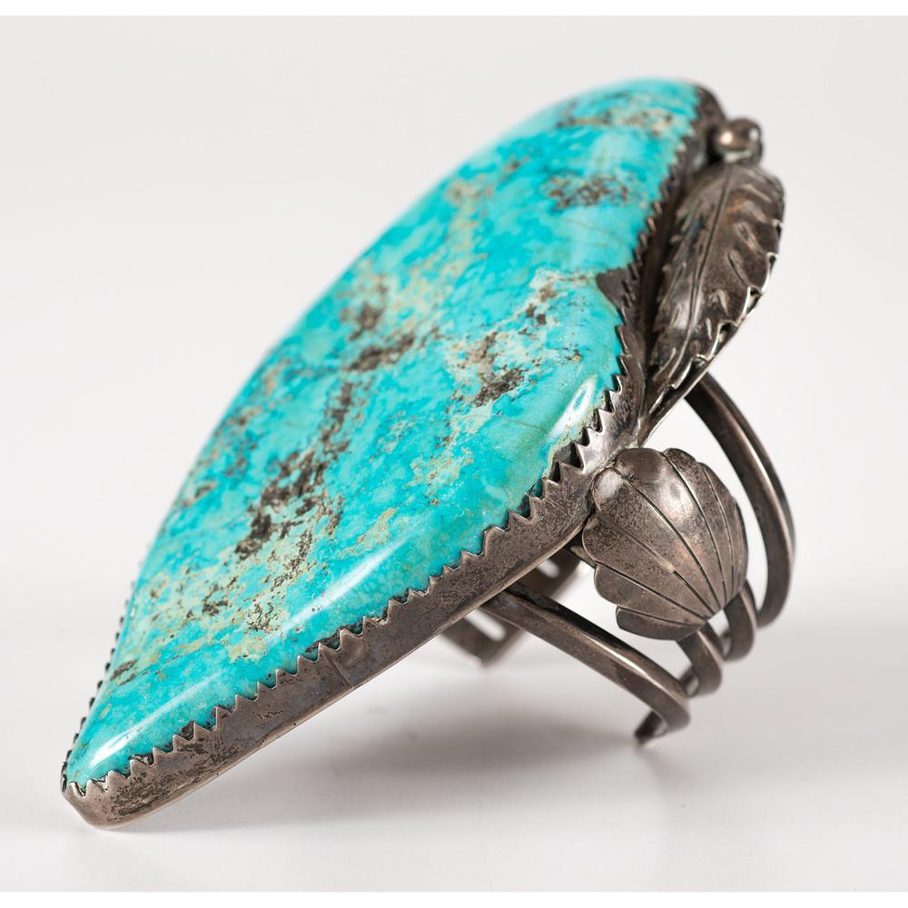 Massive Navajo Turquoise and Silver Cuff Bracelet (1 of 4)