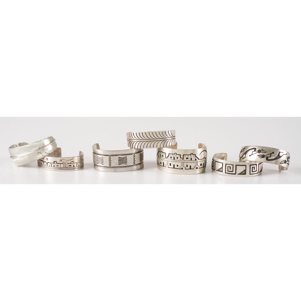 Navajo and Hopi Silver Cuff Bracelets (1 of 5)