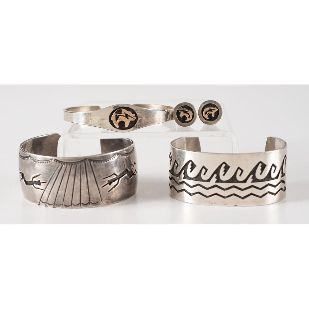 Hopi Silver Overlay Cuff Bracelets PLUS (1 of 3)