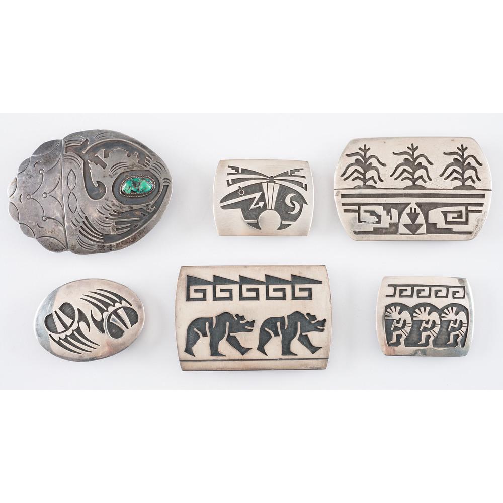 Hopi Silver Overlay Belt Buckles (1 of 2)