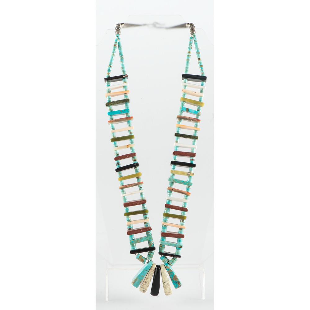 Pueblo Necklace with Turquoise and Assorted Stones (1 of 1)