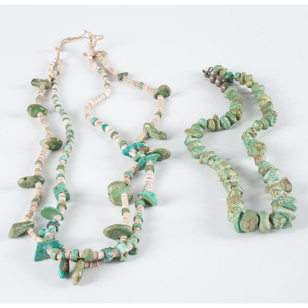 Pueblo Heishi Turquoise Tab Necklace PLUS (1 of 2)