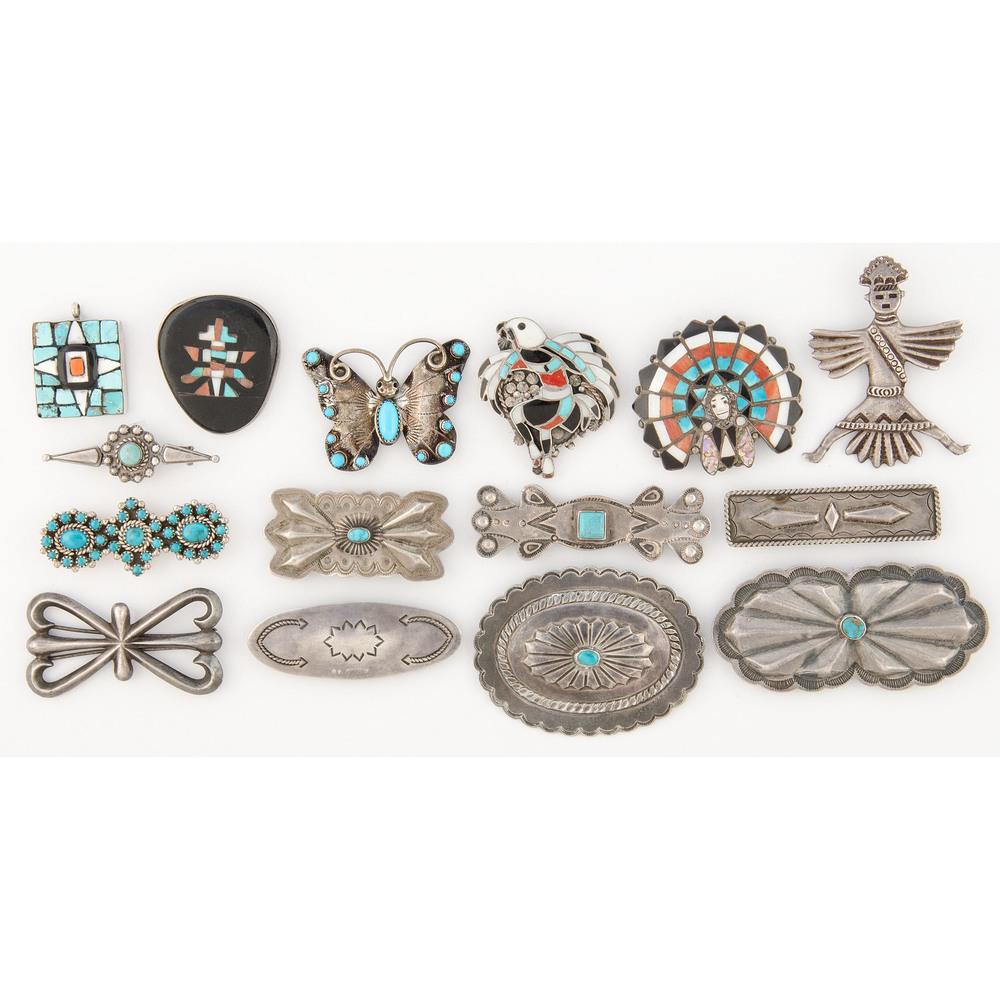 A Group of Navajo and Zuni Pins / Brooches (1 of 2)